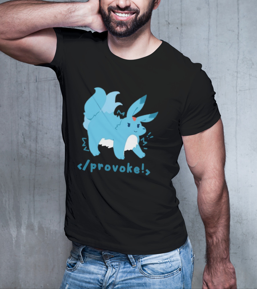 Provoke Pokemon Inspired Blue Character With Coding Element T-Shirt