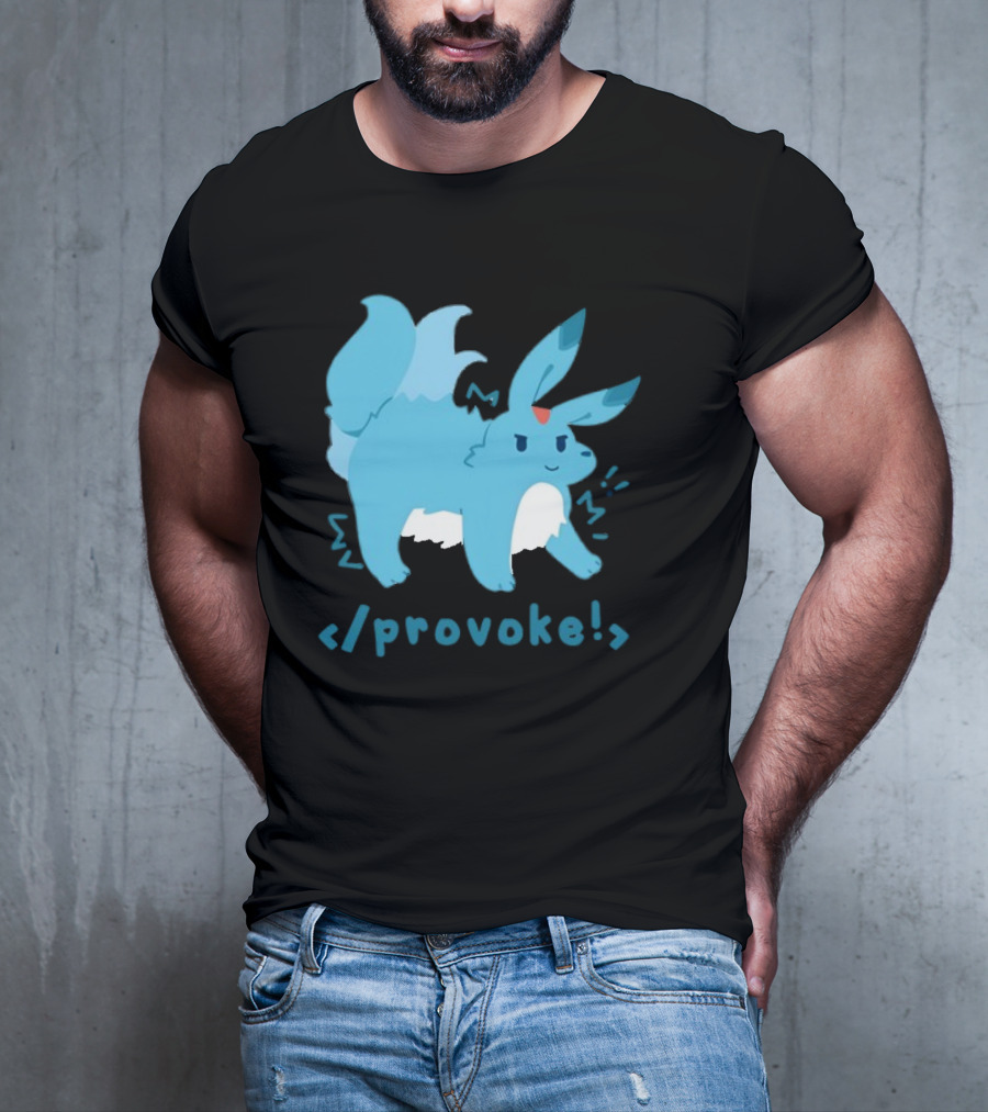 Provoke Pokemon Inspired Blue Character With Coding Element T-Shirt