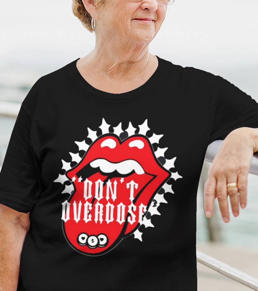 Upperlevel916 Evol Love Is A Drug Don't Overdose Iconic Red Lips T-Shirt