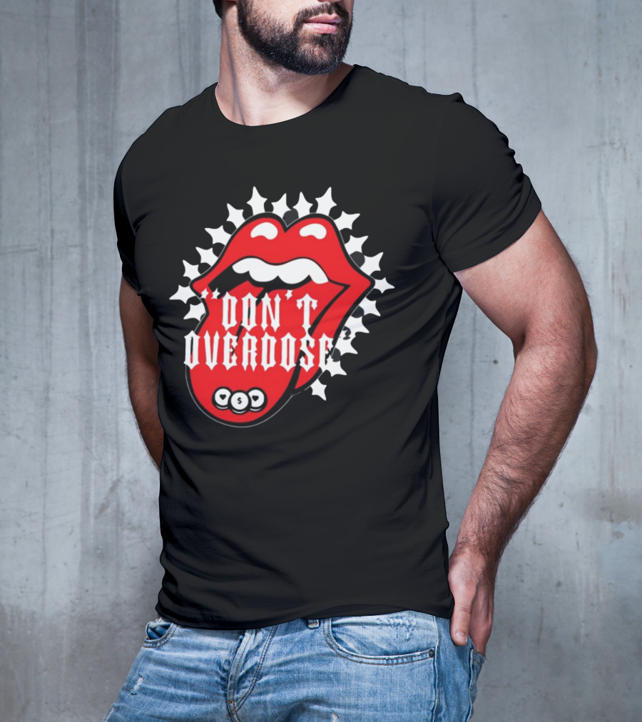 Upperlevel916 Evol Love Is A Drug Don't Overdose Iconic Red Lips T-Shirt