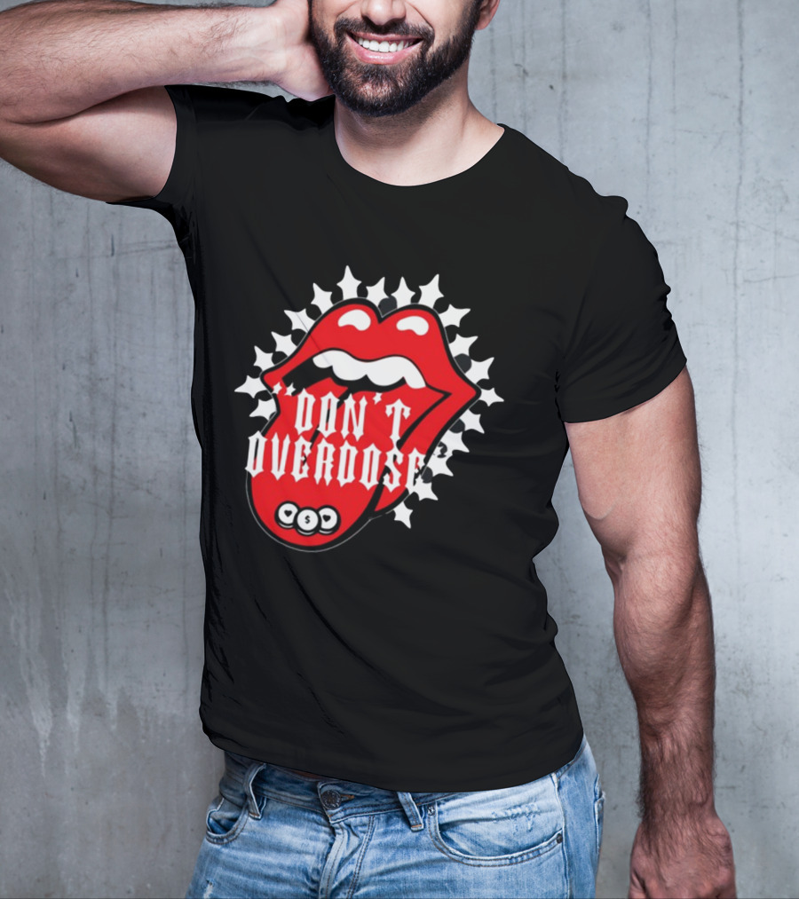 Upperlevel916 Evol Love Is A Drug Don't Overdose Iconic Red Lips T-Shirt