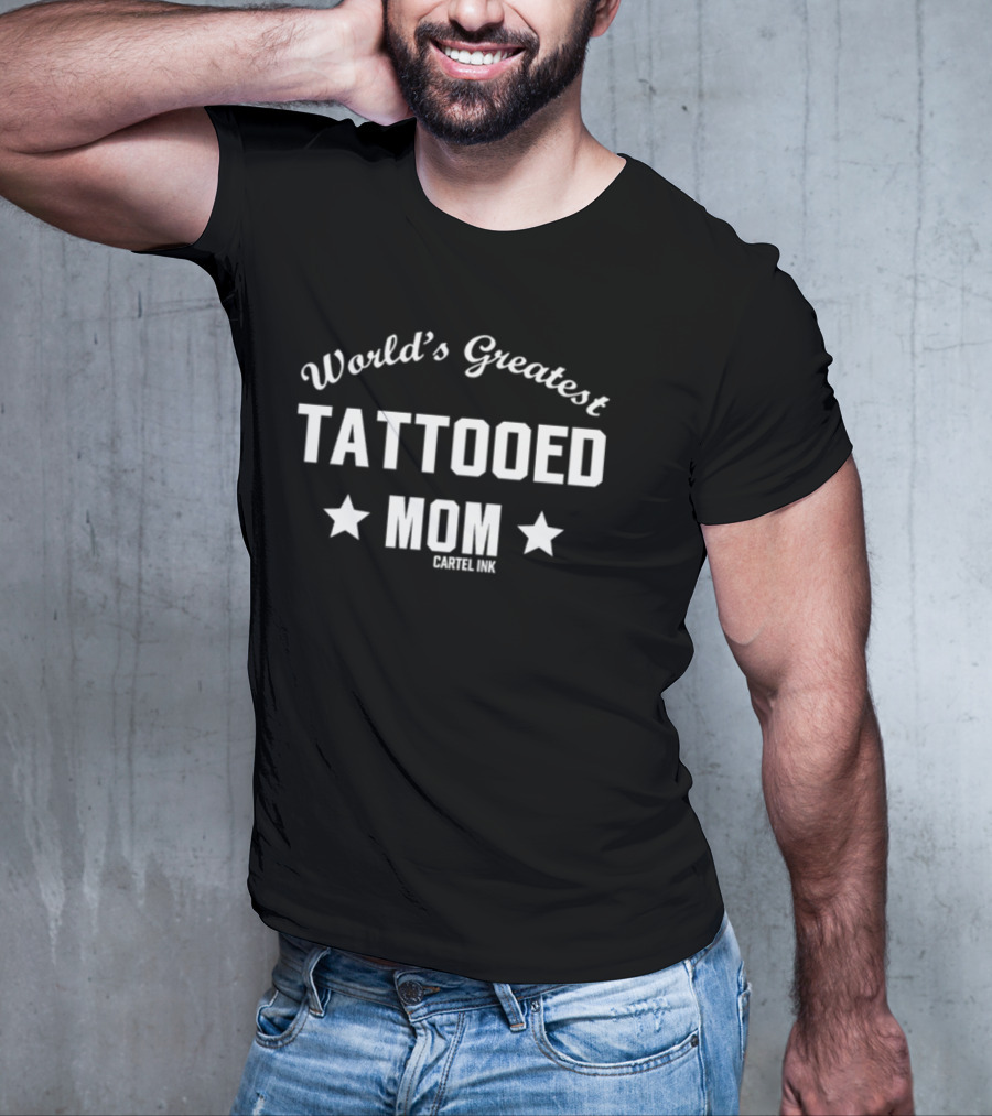 World's Greatest Tattooed Mom Cartel Ink Star Accents T-Shirt