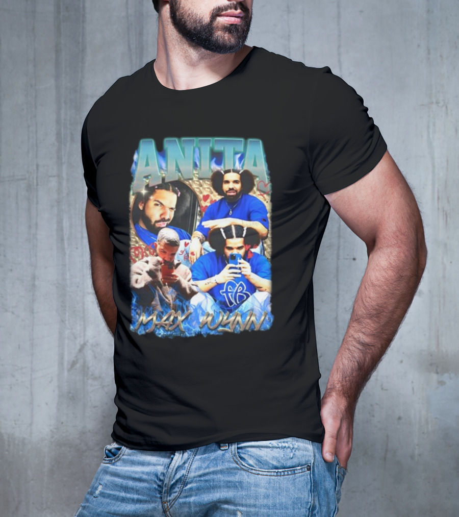Anita Max Wynn Goofy Garms Blue Photography Collage T-Shirt