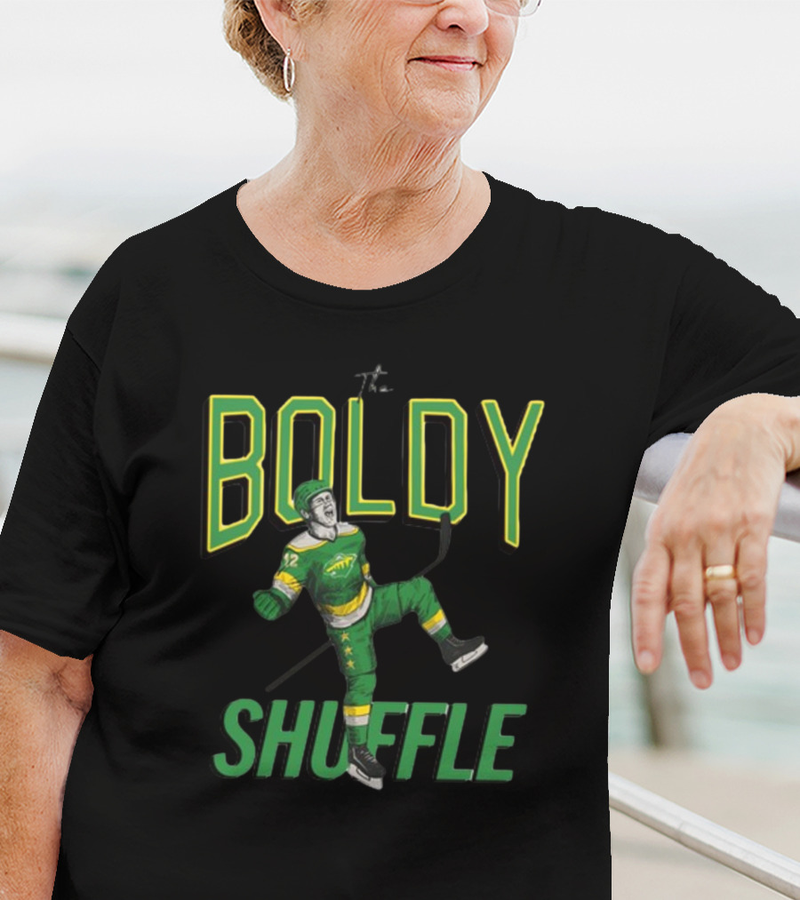 Hockeylodge Boldy Shuffle Hockey Player Green Jersey Action T-Shirt