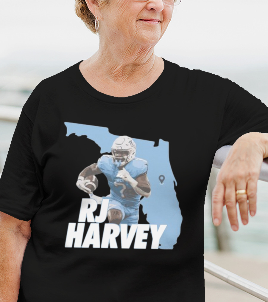 RJ Harvey Florida Football Map Background T-Shirt