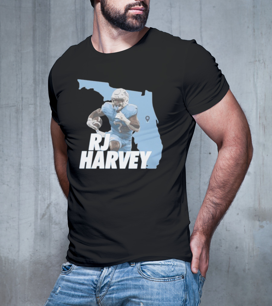 RJ Harvey Florida Football Map Background T-Shirt