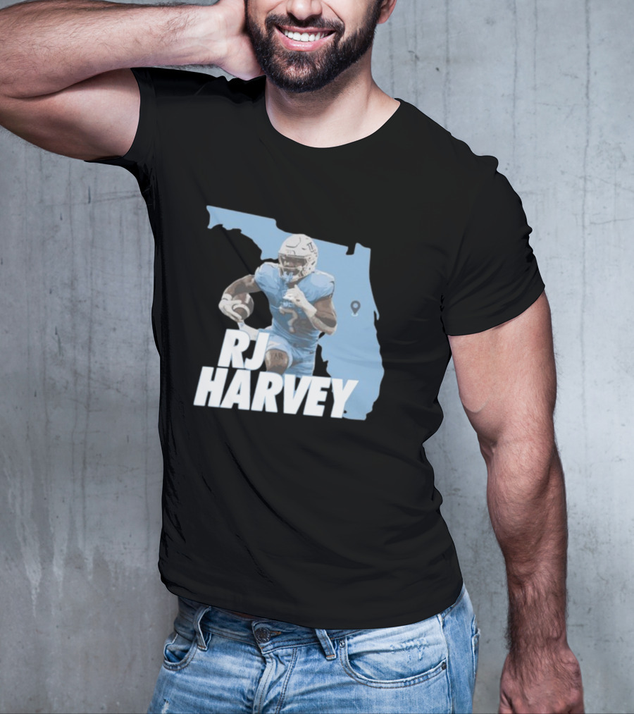 RJ Harvey Florida Football Map Background T-Shirt