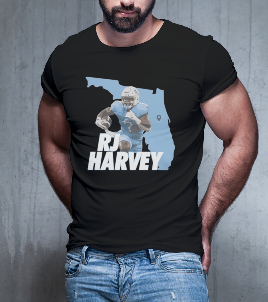 RJ Harvey Florida Football Map Background T-Shirt