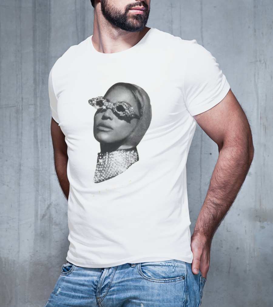Opulence Rhinestone Glasses And Scarf Glamour T-Shirt