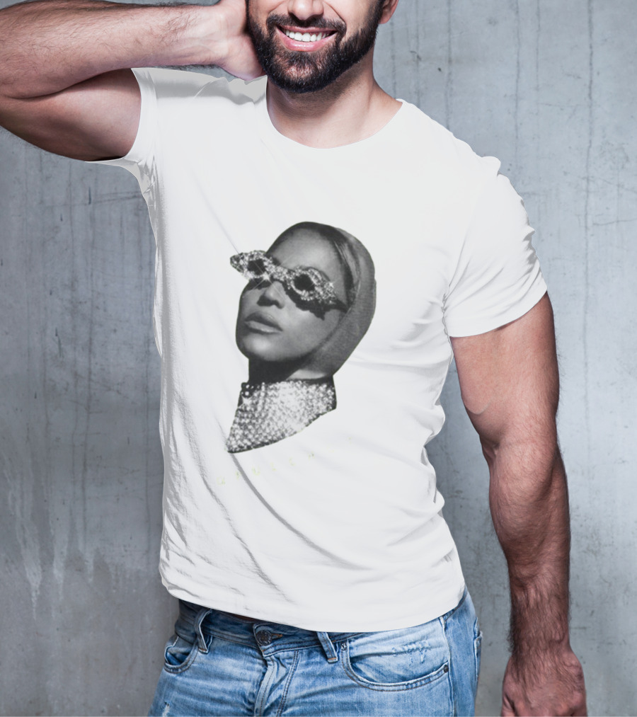 Opulence Rhinestone Glasses And Scarf Glamour T-Shirt