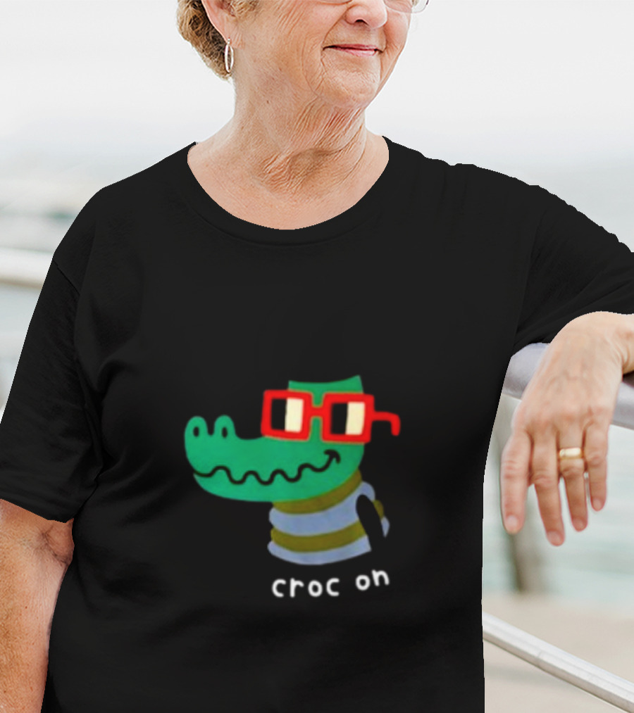Jarmen43 Croc On Alligator With Red Glasses And Black Hat T-Shirt