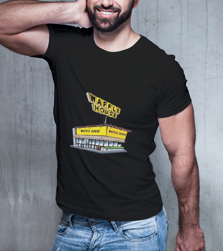 Waffle House Blue Christmas Storefront Signage T-Shirt