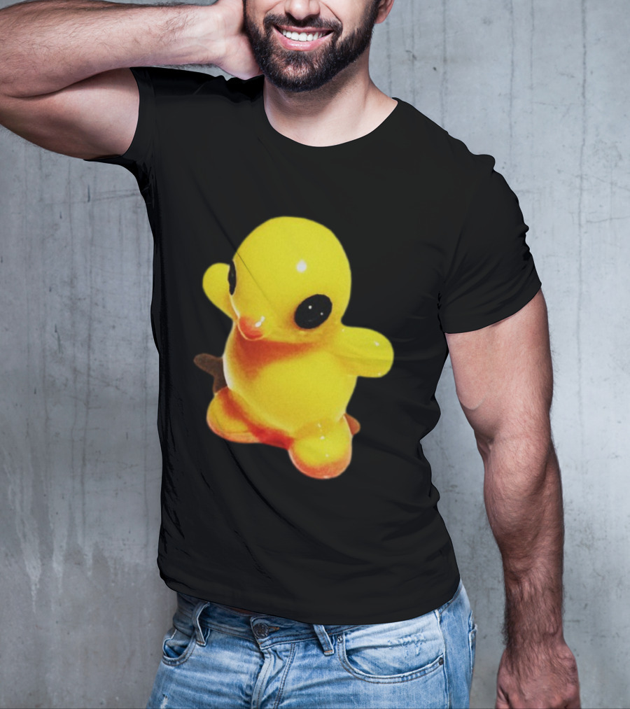 Fleshwater Plastic Duck Yellow Figurine With Black Eyes T-Shirt