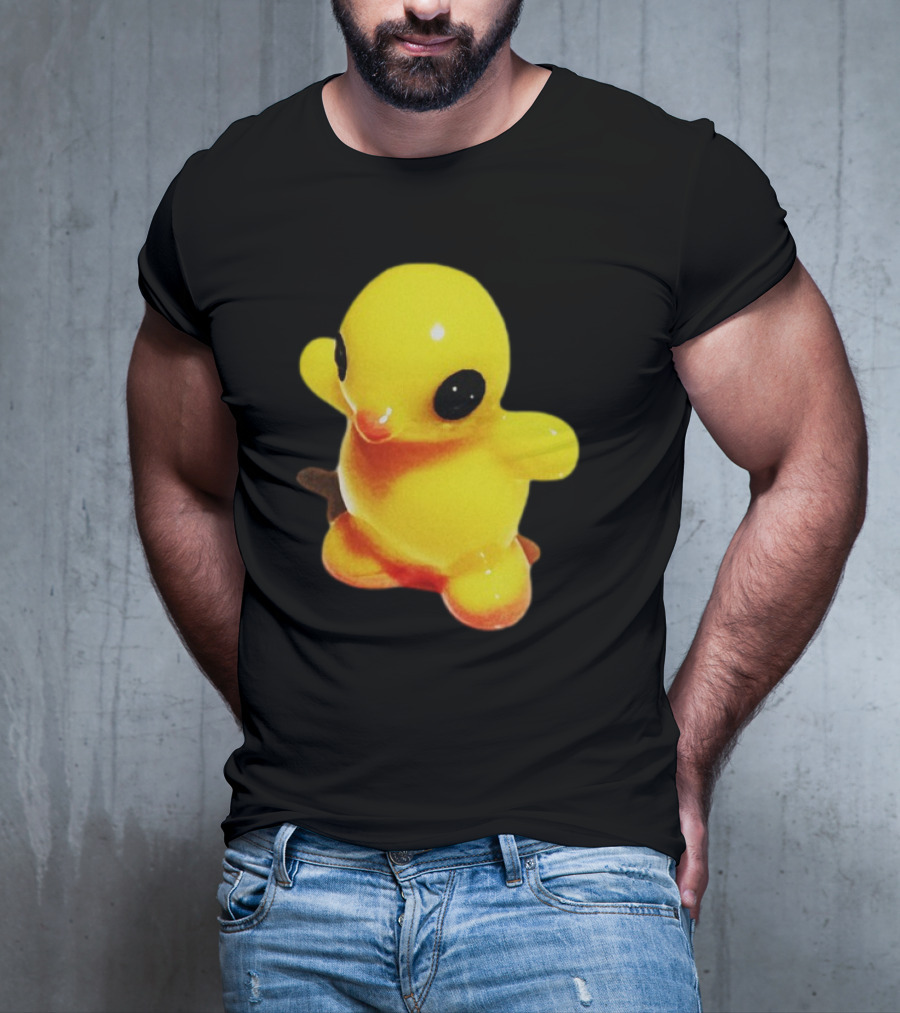 Fleshwater Plastic Duck Yellow Figurine With Black Eyes T-Shirt