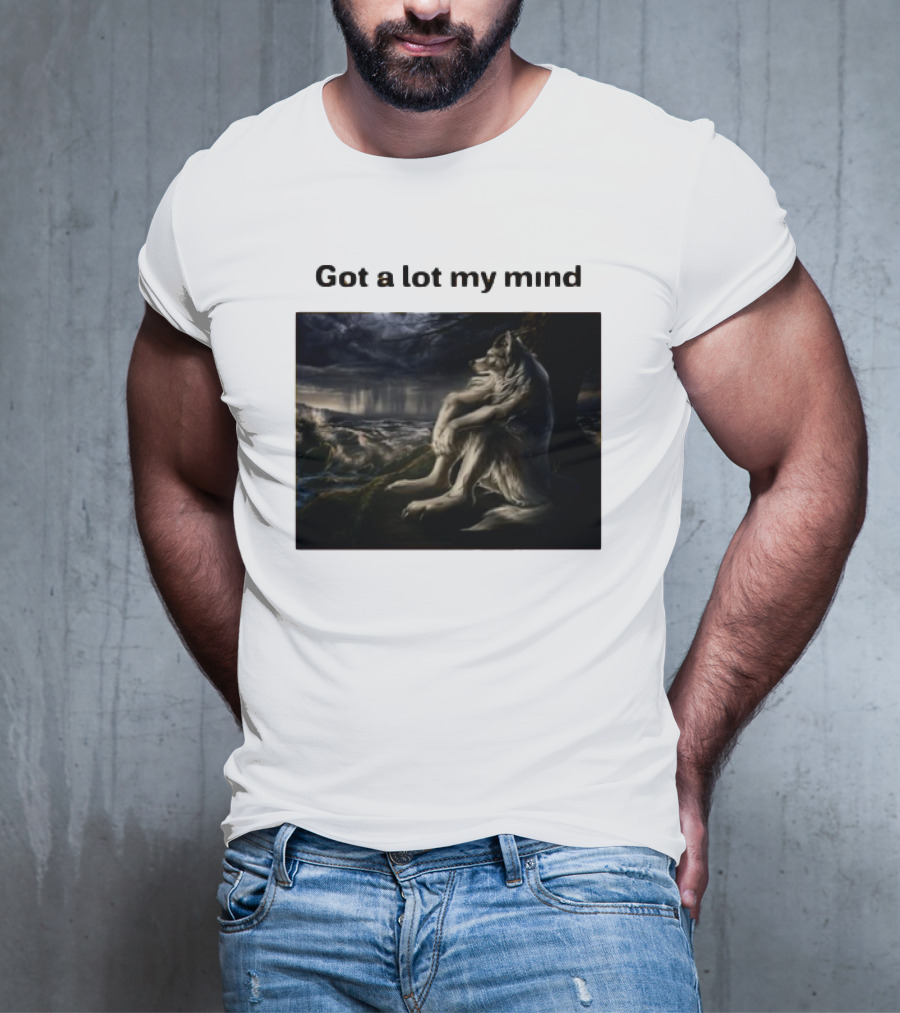 Got A Lot My Mind Wolf On Stormy Night T-Shirt