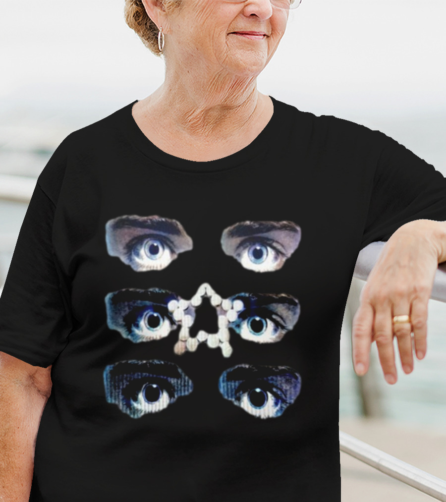 Nawafers Your Eyes On Ecstasy Four Pairs Of Eyes With White Ecstasy Tablets In Star Shape T-Shirt