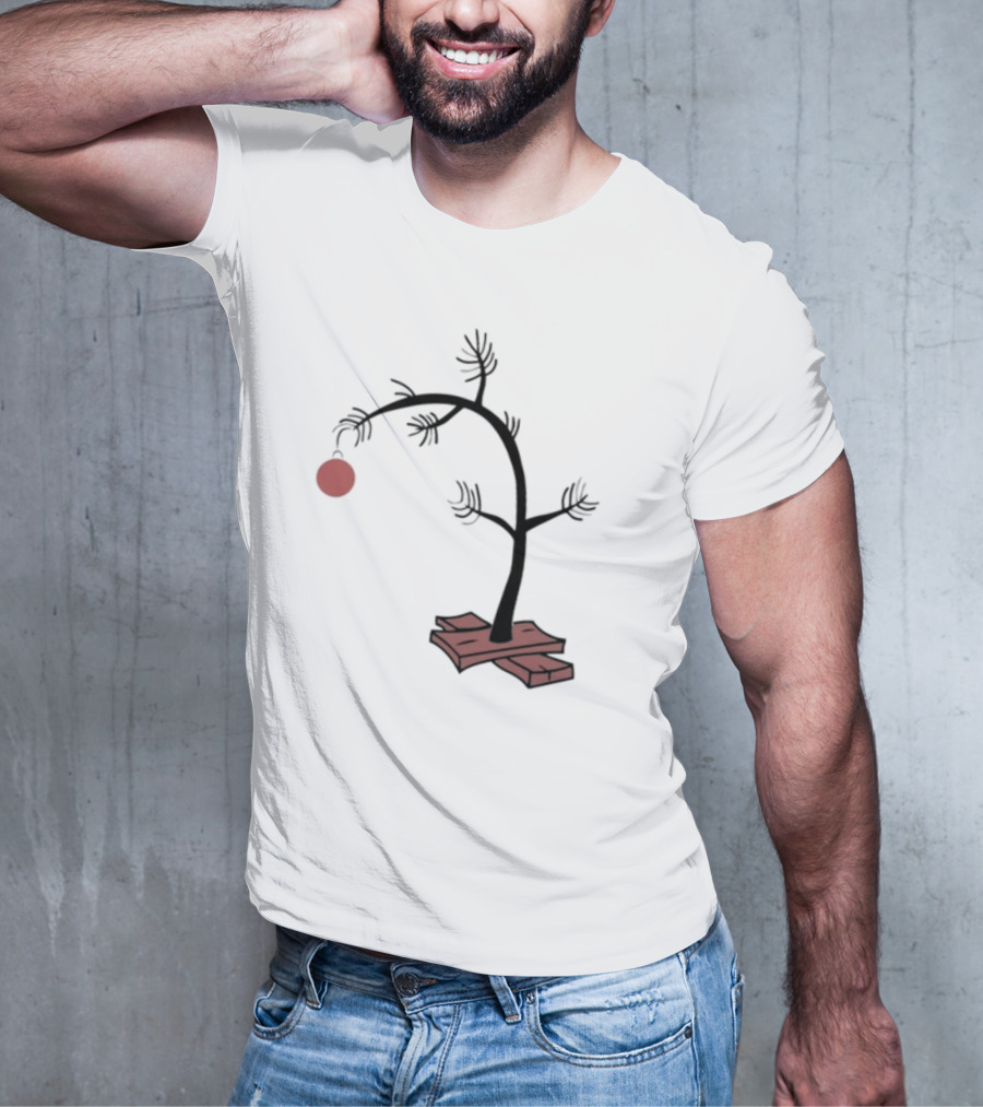 Sad Little Christmas Tree With Single Red T-Shirt