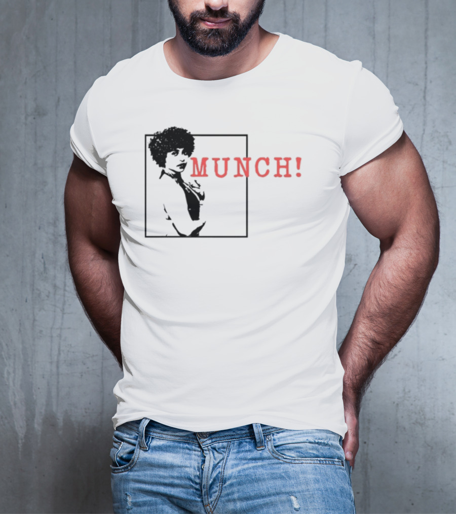 Ylikeapparel Munch Bold Red Text With Figure Image T-Shirt