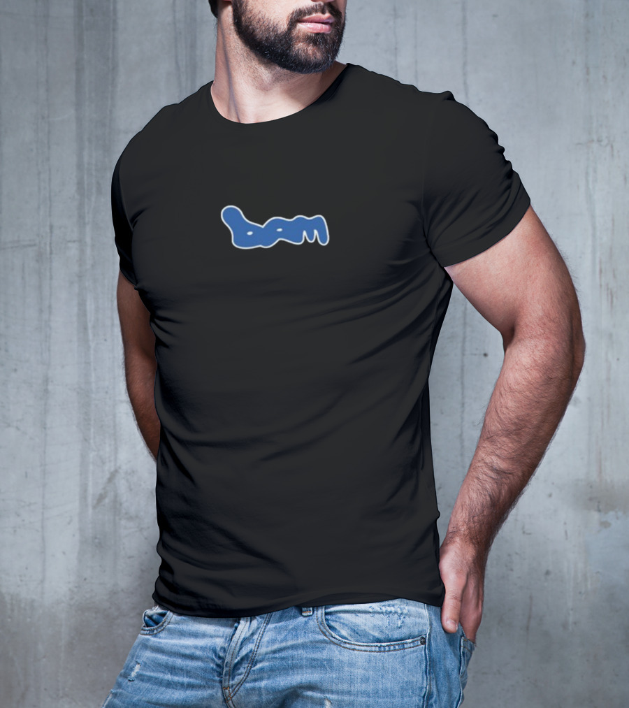 Bam Bust A Move 90s Style Logo Iconic Blue Text T-Shirt