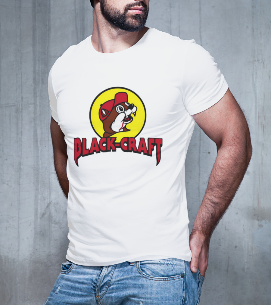 Black Craft Bucees Softstyle V-Neck Texan Mascot T-Shirt