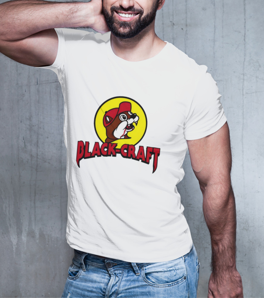 Black Craft Bucees Softstyle V-Neck Texan Mascot T-Shirt