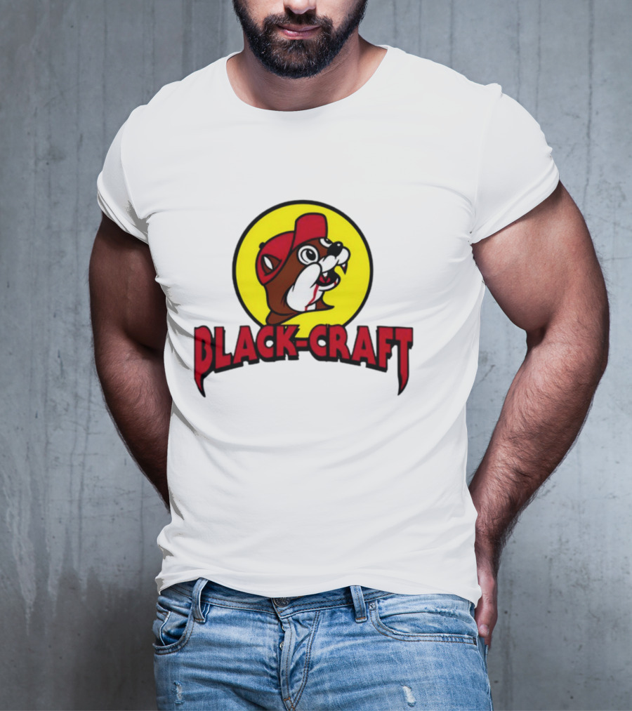 Black Craft Bucees Softstyle V-Neck Texan Mascot T-Shirt