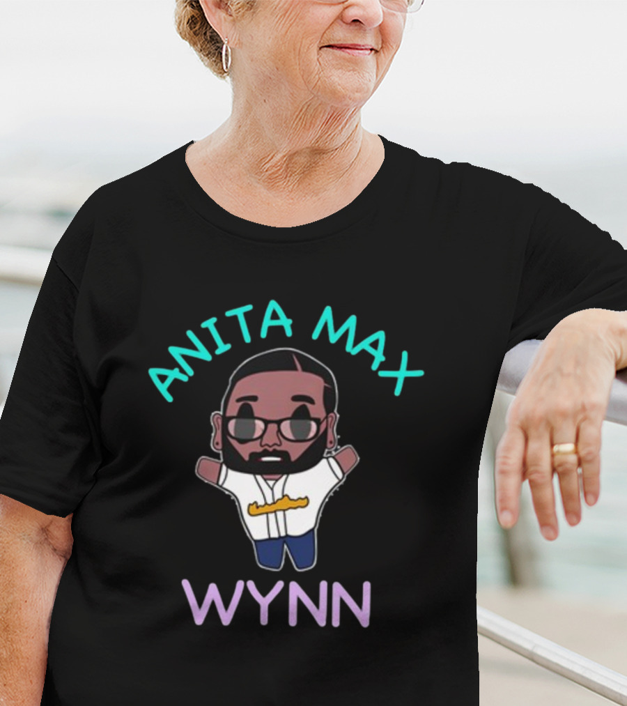 Anita Max Wynn Cartoon Style Character With Sunglasses And Baseball Jersey T-Shirt