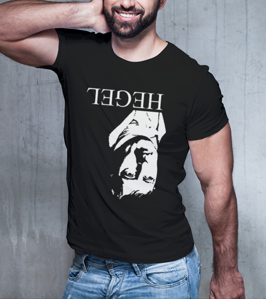 Marx Hegel Upside Down Text Image T-Shirt