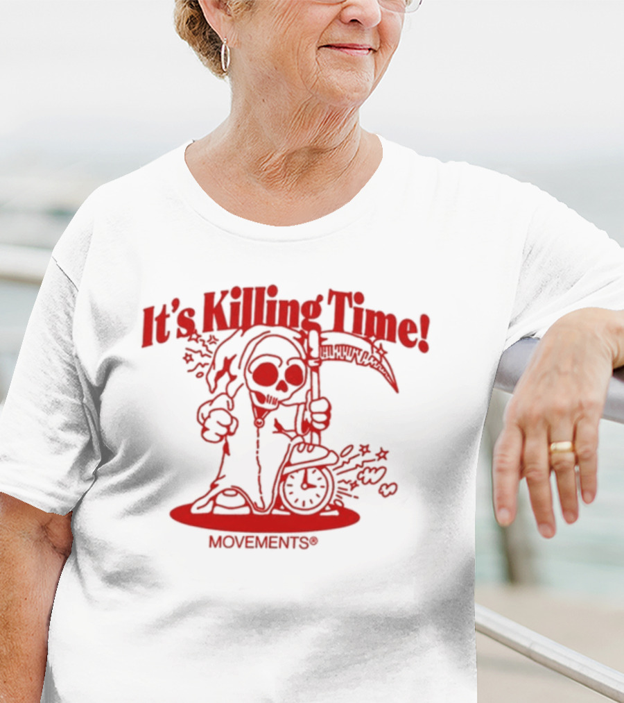 Movements It's Killing Time Grim Reaper Scythe Hourglass T-Shirt