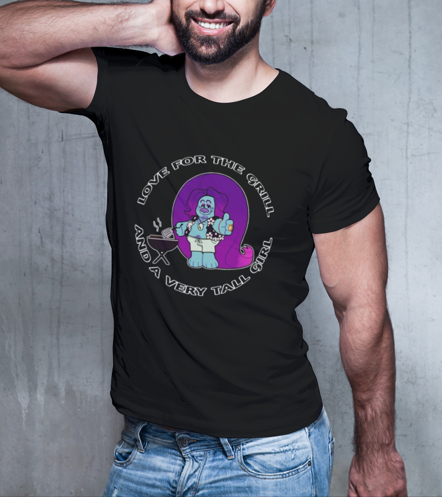 Love For The Grill And A Very Tall Girl Ovisghost BBQ T-Shirt