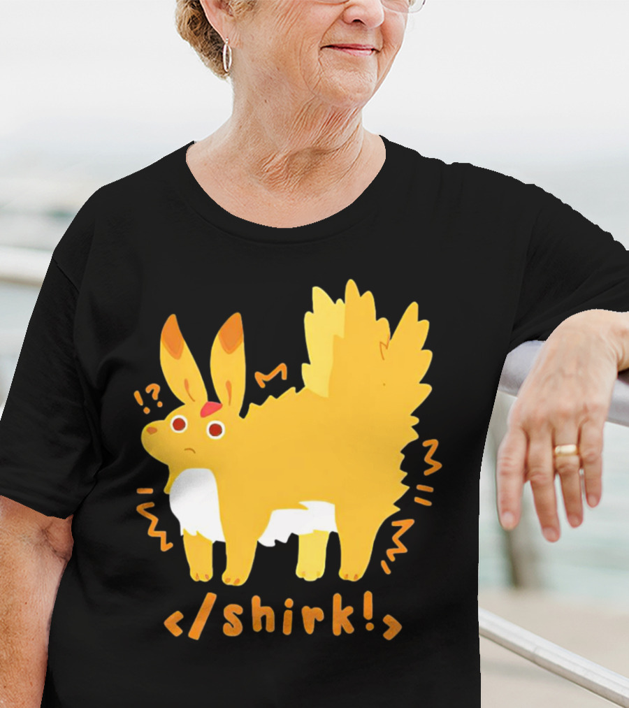 Fenrishion Shirk Pokemon Cartoon Yellow Creature With Coding T-Shirt