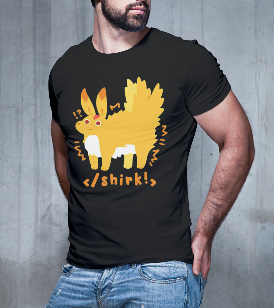 Fenrishion Shirk Pokemon Cartoon Yellow Creature With Coding T-Shirt