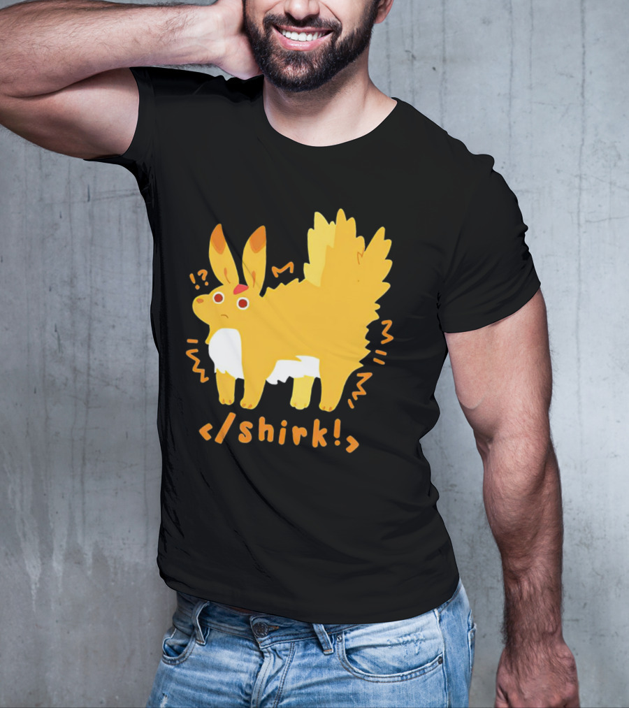 Fenrishion Shirk Pokemon Cartoon Yellow Creature With Coding T-Shirt