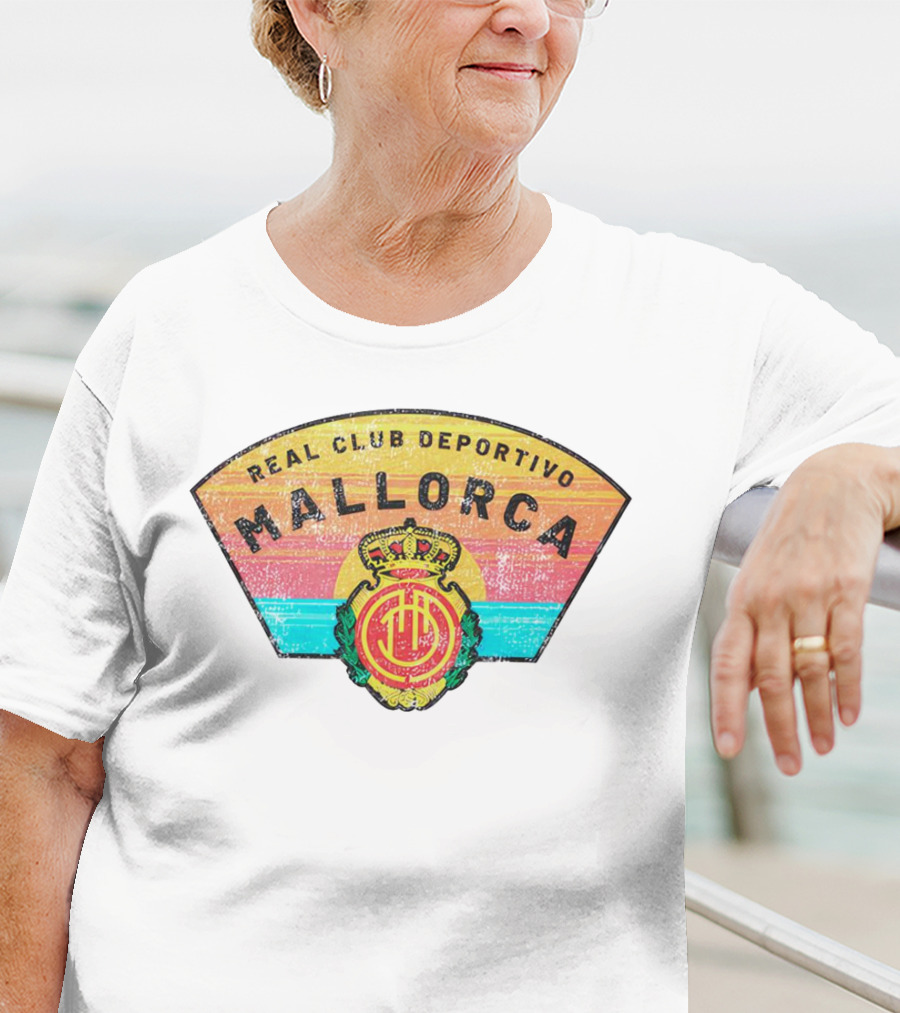 Real Club Deportivo Mallorca Vintage Logo Retro Stripes T-Shirt