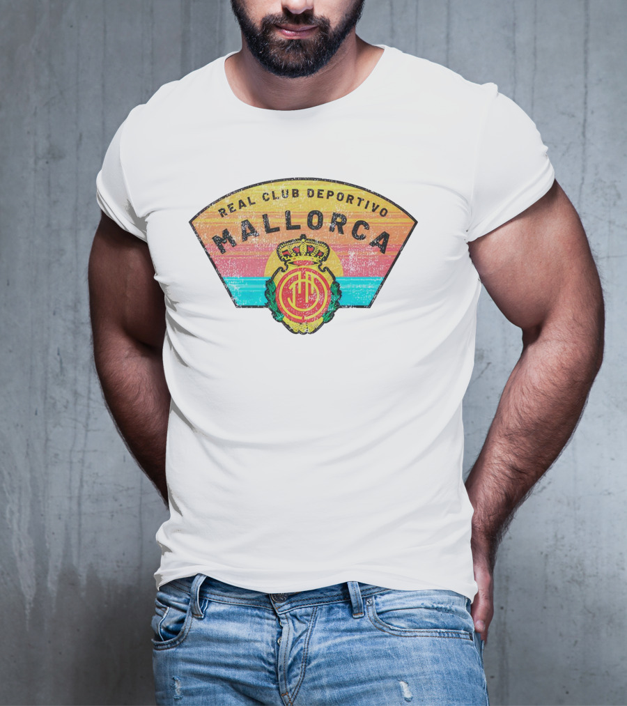 Real Club Deportivo Mallorca Vintage Logo Retro Stripes T-Shirt