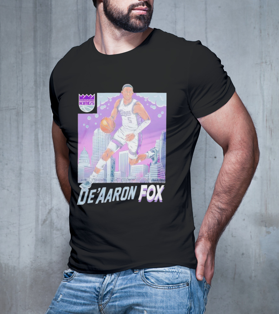 Sacramento Kings De’Aaron Fox Basketball City Skyline Kings T-Shirt
