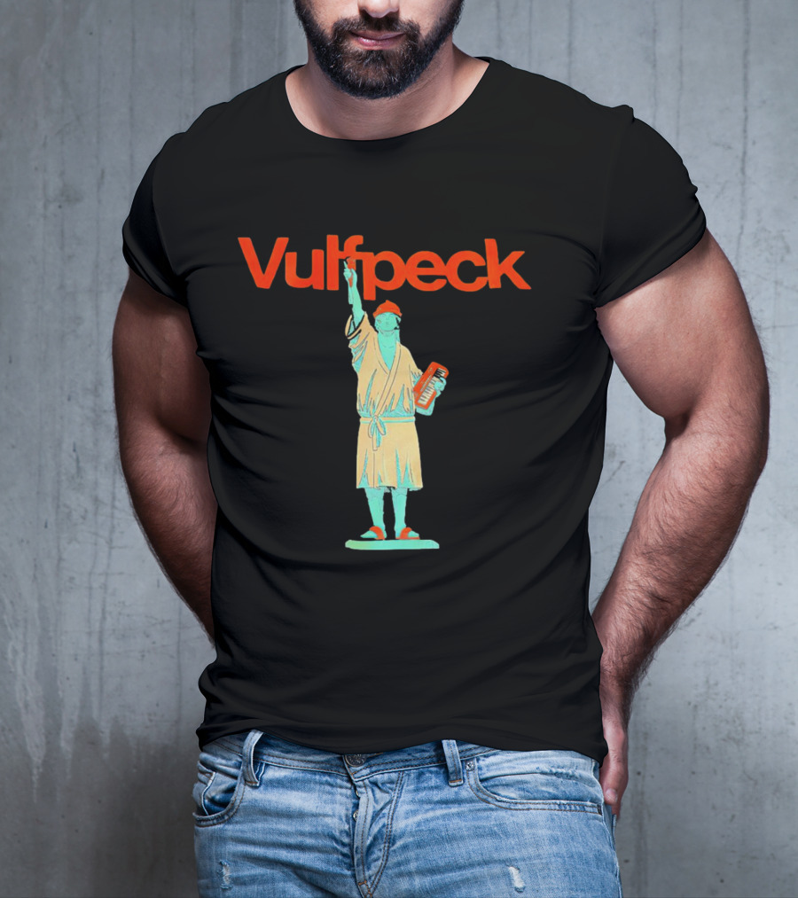Vulfpeck Statue Of Liberty With Keyboard And Red Hat T-Shirt