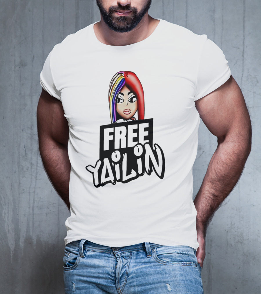 Free Yailin Colorful Hair Cartoon T-Shirt