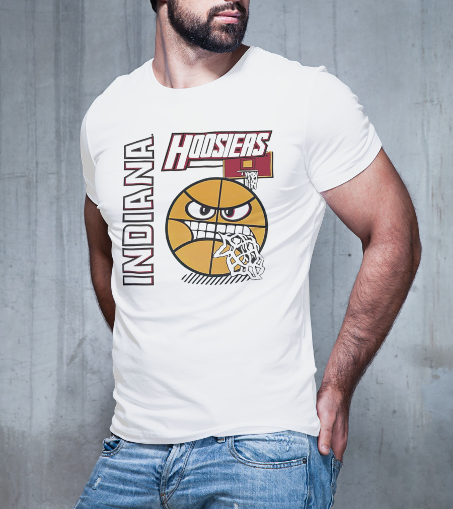 Indiana Hoosiers Angry Basketball Face T-Shirt