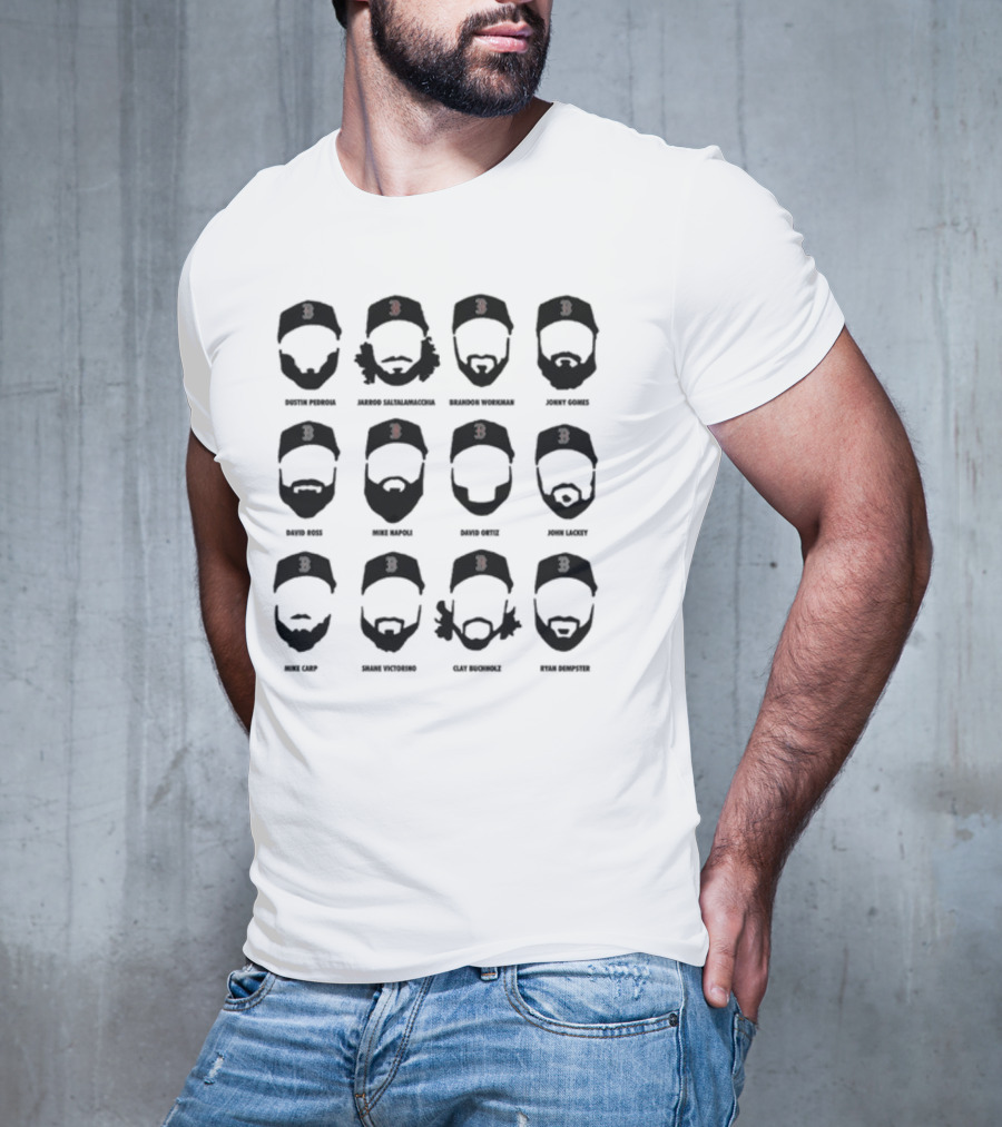 Boston Bearded Baseball Legends David Ortiz Shane Victorino Mike Napoli David Ross T-Shirt