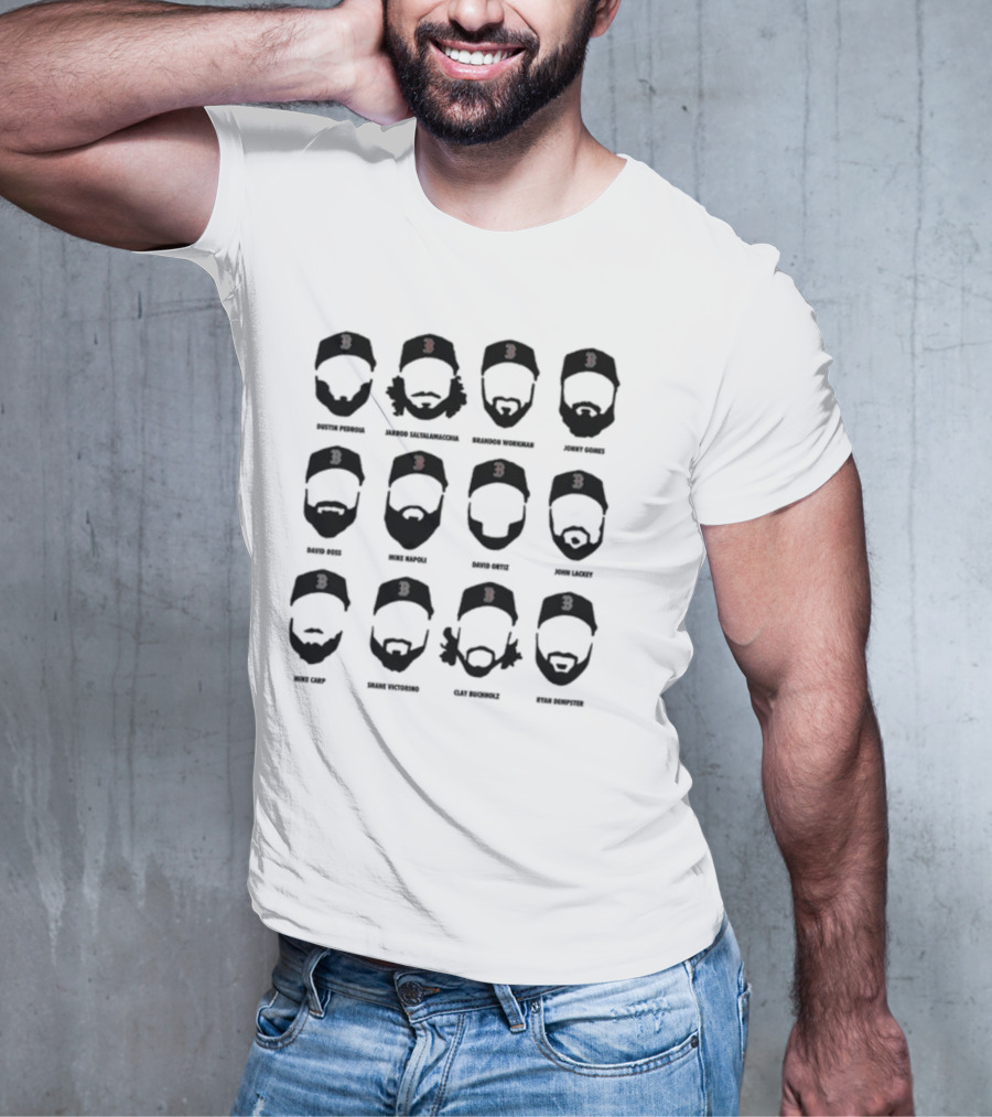 Boston Bearded Baseball Legends David Ortiz Shane Victorino Mike Napoli David Ross T-Shirt