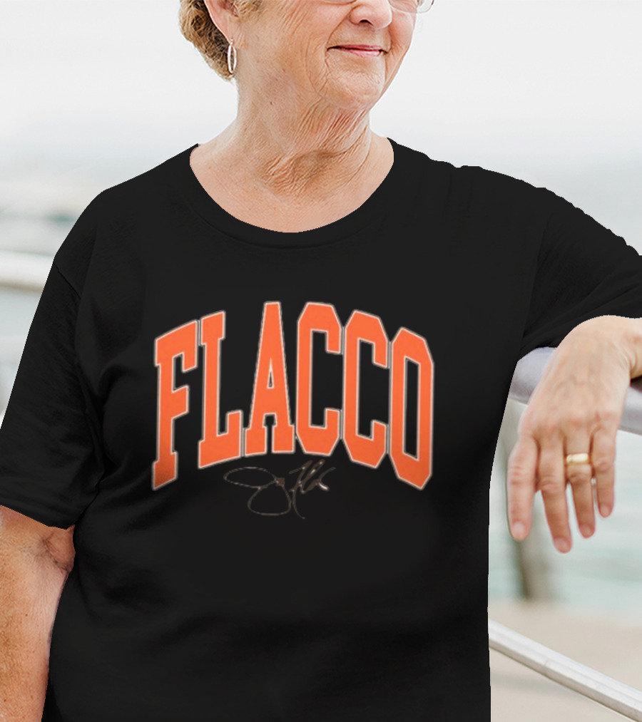 Joe Flacco Where I'm From Flacco Signature Orange Block Letters T-Shirt