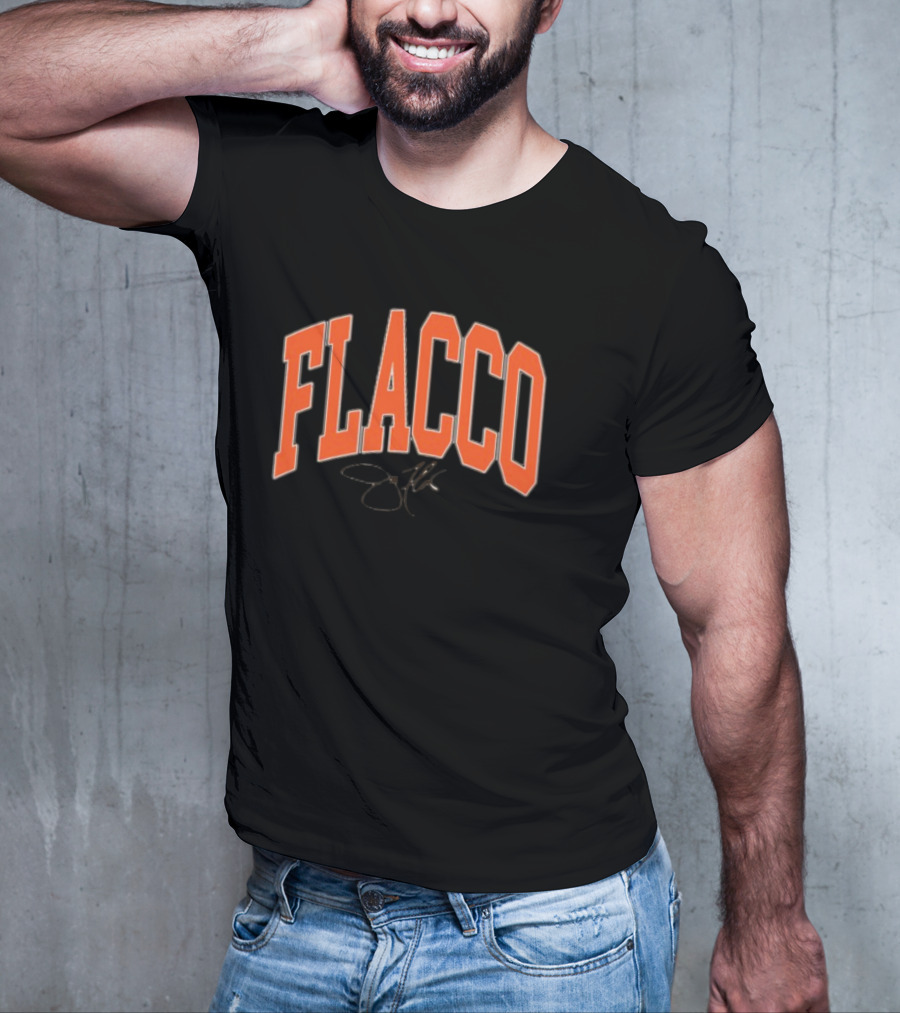 Joe Flacco Where I'm From Flacco Signature Orange Block Letters T-Shirt