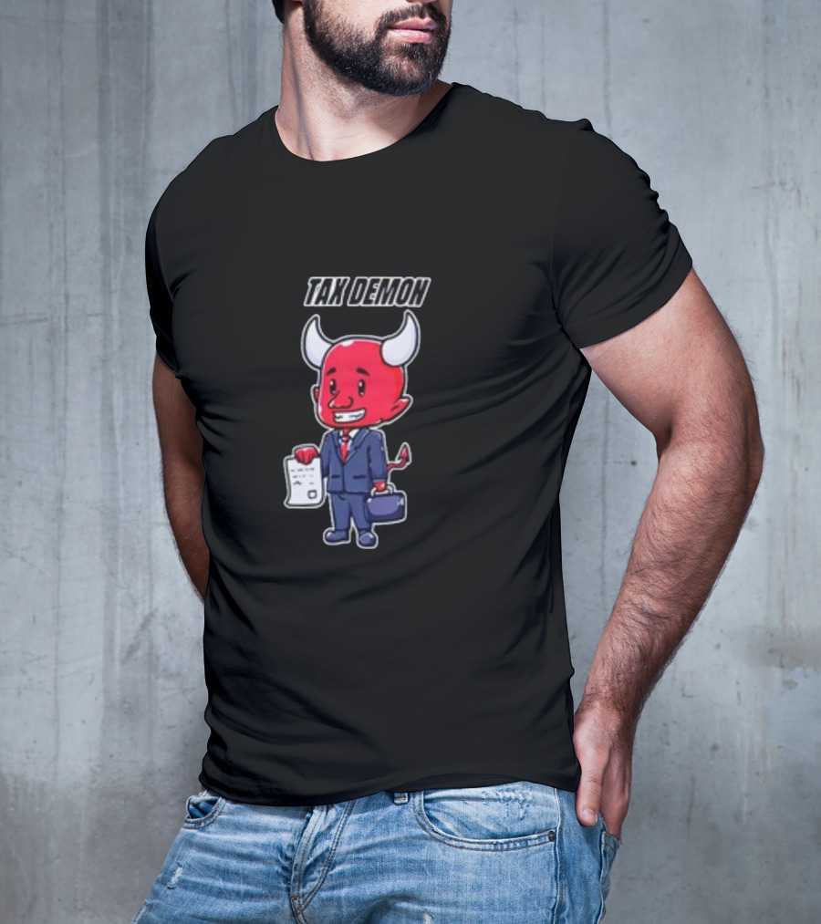 Cold Ones Tax Demon Suit Holding Document T-Shirt