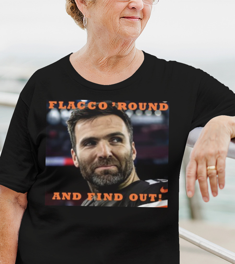 Flacco 'Round And Find Out Football Player Image T-Shirt