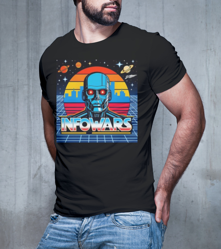 Infowars Skynet Retro Futuristic Robot T-Shirt