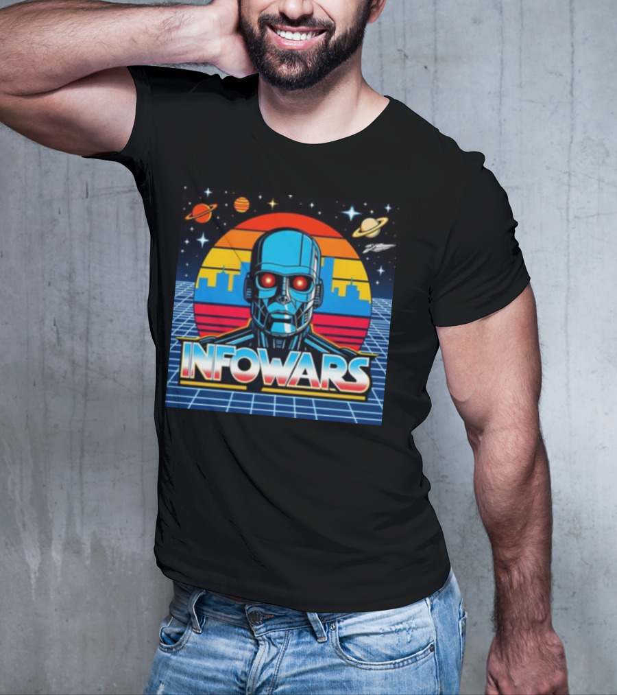 Infowars Skynet Retro Futuristic Robot T-Shirt