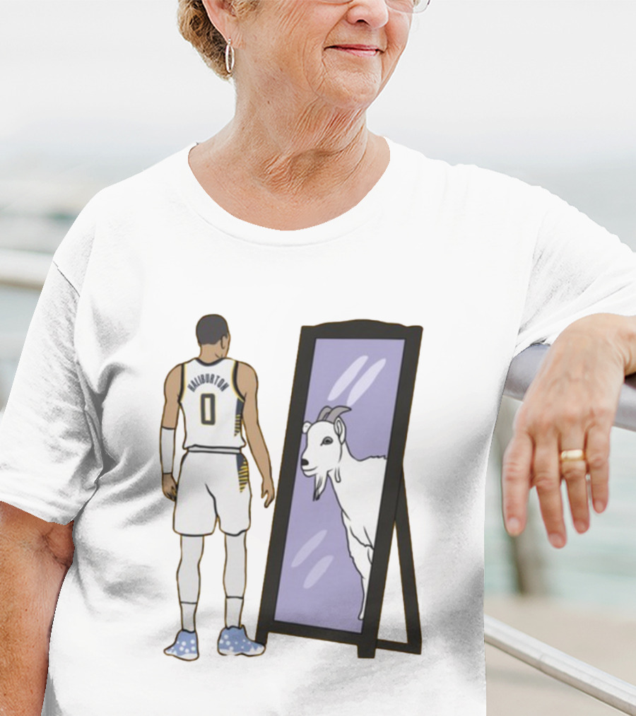 Tyrese Haliburton 0 Reflecting Goat In Mirror T-Shirt