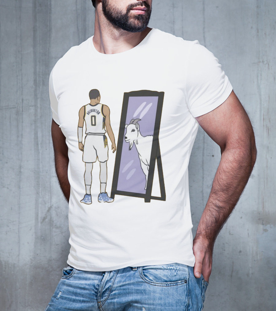 Tyrese Haliburton 0 Reflecting Goat In Mirror T-Shirt
