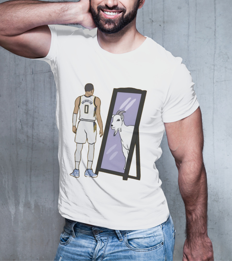 Tyrese Haliburton 0 Reflecting Goat In Mirror T-Shirt